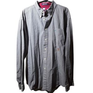 Tommy Hilfiger Black and White Striped Button Down Shirt XL Men